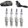 OP Kit bobina IGN1015 + 4 candele R7B8 compatibile con Vw golf 7 vii 1.4 TGI CNG Benzina/gas naturale (gnc) 2013-2018