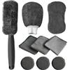 Vlecexs Kit Pulizia Auto, 9 Pezzi Car Cleaning Set, Kit Pulizia Auto per Interni e Esterni, Kit Lavaggio Auto e Cura dell'Auto con Panni per la Pulizia, Guanti, Spazzole per Ruote e Altro Ancora