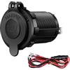 Niniang Presa accendisigari impermeabile 12V, presa accendisigari 12V, presa di corrente per barca, moto, camion, golf, ATV, RV