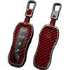 ontto Custodia per chiave auto, adatta per Porsche Panamera Cayenne Turbo 971 911 9YA Macan Boxster 2019-2023 3/4 tasti PVC metallo portachiavi accessori auto rosso