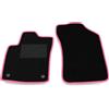 Somer Car Kit Tappetini Auto compatibili con Toyota Hilux - Cabina singola 2016-2025 | Set Tappeti in Moquette, Tappeto auto su misura, bordo fucsia