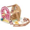 Chicco La Grande Fattoria dei Pony Playset, Gioco educativo in Legno con 3 Personaggi e Accessori | Gioco di Ruolo con Carrucola, Scala e Recinzione, Ispirato al metodo Montessori, 2 Anni +