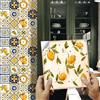 WIQUYBML Adesivi per Piastrelle con Motivo Limoni, Piastrelle autoadesive per pareti di Cucina e Bagno, Vinile Adesivo, Impermeabili e antimacchia, 16 Pezzi (15x15 cm)