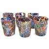 LE GEMME DI VENEZIA Bicchiere Goto Veneziano Murrina Foglia Oro Vetro di Murano Made in Italy (6 Bicchieri)