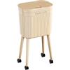 Baoblaze Pattumiera a Pressione con Ruote, Cestino per Carta straccia, Versatile e Semplice, con Piedini Alti, per casa, Ufficio, Soggiorno, Giallo
