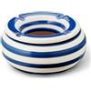 MIJOMA Posacenere antivento in dolomite, posacenere da tavolo in ceramica con coperchio, resistente alle intemperie, per interni ed esterni (blu e bianco, Ø 13,5 cm)