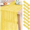 Pesonlook 8 runner da tavola in chiffon giallo chiaro, lunghezza 3 m, stile rustico bohémien, per matrimoni, addio al nubilato, feste, banchetti (55 x 300 cm)