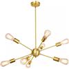 Chao Zan Lampadario Soggiorno Industriale,8 12 Luci Plafoniera Sputnik Vintage,E27 Lampada da Soffitto a Sospensione,Dorato,in Metallo per Camera da Letto Soggiorno Cucina Sala da Pranzo Bar (8 teste, Dorato)