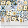 QUCUMER 20 Pz Adesivi per Piastrelle 15x15cm Piastrelle Adesive Impermeabile in Stile Marocchino Adesivi per Piastrelle da Parete Mattonelle Adesive per Cucina Bagno Camera da Letto Scale e Fai da Te