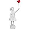 PIGPIGFLY Scultura Figura Banksy,Della Ragazza con i Palloncini,Decorazioni per Ufficio,Figura Decorative, Statuette Decorative Casa, Soggiorno Decorativo Moderno da Appoggiare(Bianco)