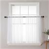 Chyhomenyc Tende trasparenti bianche, lunghezza 91,4 cm, set di 2 pannelli, in voile con tasca per bastone, con tasca per bastone, per bagno, soggiorno, casa colonica, piccole finestre, ognuna da 106