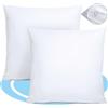 Dekohome Imbottitura per cuscino in fibra cava siliconata ad alto recupero, indeformabile, morbido, soffice, anallergico, anti-tarme, cuscino per divano o letto per casa, 2 cuscini, 50 x 50 cm