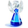 HDCRYSTALGIFTS Statuetta a forma di angelo custode in cristallo blu, 8,9 cm, ornamento natalizio in vetro