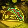 DAKABUKA Tacos Insegna al neon a LED Tacos Luci per cibo messicano Ristorante Decorazione da parete Illumina cartello alimentato da USB Neon canta per taco bar feste cucina