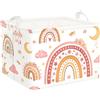 Clastyle Ceste Biancheria Bambini Arcobaleno Cestino Giocattoli Vestiti Impermeabile per Ragazza Cestino Portaoggetti per Bagno Cameretta Bucato, Luna, 40x30x30 cm