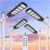 Aigostar- 4Pz 300W Lampione Solare da Esterno con Sensore di Movimento, Telecomando, Impermeabile IP65, 3000LM Luce Fredda 6500K, Lampioni Solari LED per Giardino, Cortile, Strada,Non Include il Palo