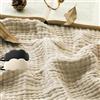 Generisch Coperta in mussola, 150 x 200 cm, 100% cotone, per adulti, morbida coperta estiva, leggera per letto, divano e divano (beige chiaro, 130 x 180 cm)