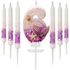 Ovanda Candele di compleanno con numeri 6, decorazione di compleanno a forma di sirena