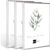 Bildershop-24 3X Cornici in plastica moderne, (15 x 21 cm) formato A5 argento, incluso supporto da tavolo