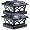 Siedinlar Luci Solari Esterno Luci Postali Solari 2 Modalità Luci LED Lampade da Giardino Solari Impermeabile per Giardino Recinto Mazzo 4x4 5x5 6x6 Pollici Pali di legno 2 Pezzi