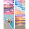 Fokenzary Kit di Pittura con Diamanti 5D per Adulti Kit di Arte con Diamanti DIY per Trapano Tondo per Principianti Kit di Diamanti Punteggiati Spiaggia e Onde (30 * 40cm*4pz)