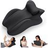 MINGPINHUIUS Cuscino a cuneo, cuscino da lettura e lombare - Cuscino relax per letto, divano e pavimento - Cuscino ortopedico contro dolori alla schiena e al collo - In memory foam (nero)