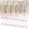 FHBHJNATC 20 Pezzi Grucce Pantaloni, Grucce con Pinze, Ganci con Pinza da Appendere, Clip Metallica Antiscivolo Multifunzionale, Adatta per il Bloccaggio di Vestiti, Calze, Pantaloni, Scarpe (Rosa)