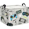 Clastyle Ceste Biancheria Gioco Cestino Giocattoli Vestiti Impermeabile per Ragazzo Ragazza Cestino Portaoggetti per Bagno Cameretta Bucato, Grigio, 40x30x30 cm