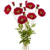 Fairblo 6 Pezzi Fiori Artificiali di Papavero di Fusti Lunghi 110 cm Fiori Finti Realistici in Seta Bouquet di Papavero Finti Rossi Poppies Artificiali per Decorazione Vaso Centrotavola Matrimonio