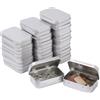 LJY 20 Pezzi Scatole di Latta Rettangolari Argentate con Coperchio a Cerniera (9,5 x6 x2,2cm)-Mini Tin Box in Metallo per Organizzazione Minuteria, Contenitori Piccoli per Fai-da-Te e Stash Box Vuote