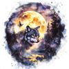 Hdfvlfdsa Kit Punto Croce, Scena Notturna Con Farfalla Lupo E Luna 40X40Cmschemi Quadri Set Ricamo Punto Croce Kit Da Ricamare Principianti Starter Prestampato Stampato Completo Bambini Cross Stitch E