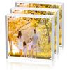 Sezanrpt Cornice portafoto quadrata in acrilico, 10 x 10 cm, confezione da 3 pezzi, cornici magnetiche per foto da 10 x 10 cm o 7,6 x 7 cm, cornici trasparenti su entrambi i lati, espositore per