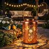 Prmape Lanterna Solare da Esterno, 17*11cm Vintage Lampade Solari da Giardino Decorative, IP65 Impermeabile Luci Solari da Giardino Lampioni per Tavolo Patio Cortile Recinzione Vialetto