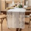 HICOHAND Runner da tavola in pizzo bianco cavo, tovaglia romantica in pizzo rettangolare bianco elegante decorazione da tavolo per decorazioni da tavolo per matrimoni vintage, addio al nubilato, 160 x