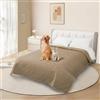 DUJUIKE Copridivano 100% impermeabile per cani, coperta per animali domestici, protezione per mobili per bambini e animali domestici, con fondo antiscivolo, per 3 posti (Cammello, 208 x 260 cm)
