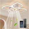 FengBaMeng entilatori da soffitto con lampada, 68 cm, 6 livelli di velocità, lampada da soffitto dimmerabile per soggiorno e camera da letto, luce e ventilatore accendibili separatamente