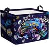 Clastyle Ceste Biancheria Bambini Auto da Corsa Cestino Giocattoli Vestiti Impermeabile per Ragazzo Cestino Portaoggetti per Bagno Cameretta Bucato, Mostro 3D, 40x30x30 cm
