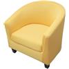 WWQQKJ 2 Pezzi Copripoltrona 1 Posto Chesterfield Elasticizzato, Poltrona Club da Cocktail Antiscivolo Rimovibile Tub Chair Copripoltrona per Camera da Letto Bar(Tinta Unita - Giallo)