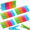 Zeawavsl 60Pcs Mollette per Bucato Antiscivolo, Mollette di Plastica Colorate, Forte Forza di Serraggio, Ottimo per Calze, Asciugamani, Vestiti