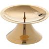 Holyart Candelieri metallo: Portacandela semplice con punzone ottone dorato lucido 5 cm