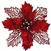 lyrlody 10 Pezzi di Venatura di Poinsettia di Natale 10pcs Decorazione per festività Artificiali Riutilizzabili per la Porta della Parete Dell'albero con 6 Colori 4,33 Pollici (rosso)