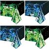 APUXXJUPA 4 pezzi di tovaglia da gioco, verde e blu, decorazione per feste di compleanno a tema videogiochi, tovaglia per serate di gioco per bambini, accessori per feste di compleanno, 130 x 220 cm