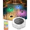 AdalyRoma Lampada solare per piscina, cambio colore RGB, telecomando, livelli di luminosità, timer, luce LED galleggiante per illuminazione di stagni, illuminazione subacquea per piscine - 1 unità