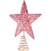 Amosfun Puntale Albero Di Natale Stella a 5 Punte in Ferro Decorazione Natalizia 7.9X6.3X1.8 Pollici Leggera Per Casa E Feste