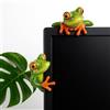 Vellichor Europe Set di 2 rane decorative per monitor, divertenti statuette in resina verde da scrivania per computer, ufficio o casa - graziose rane rampicanti per schermo, cornici o cubicoli - idea regalo originale