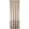 Eurofirany Tende in velluto con volant, in velluto, decorazione per finestre, occhielli, con coulisse, design glamour (Dani beige, 140 x 270 cm