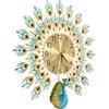 JDBDU Moderno orologio da parete 3D da soggiorno, grande, 60 cm, con pavone colorato, decorazione da parete, per soggiorno, camera da letto, cucina