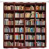 A.Monamour Tenda da Doccia Impermeabile In Poliestere Tessuto Libri In Libreria Scaffale Libreria Sfondo Antimuffa Lavabile Resistente Tende per Doccia Tenda della Vasca da Bagno con 12 Ganci