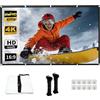 ALKNOT Tela per proiettore portatile ispessita e anti-rughe, 16:9 HD, pieghevole, per home theater, ufficio e campeggio (100 pollici)