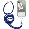 MyGadget Cordino Universale con Linguetta in Nylon per Cover di Smartphones - Corda | Catena compatibile con Custodia di Cellulari - Blu Scuro